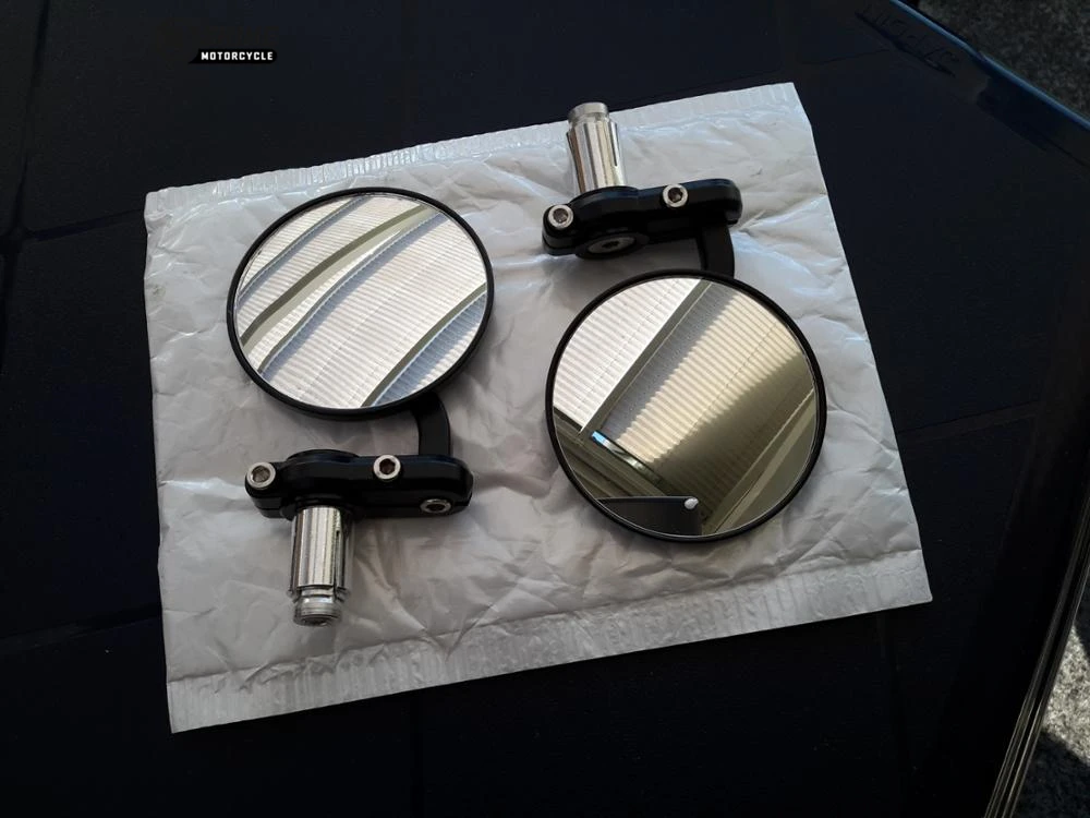 Мотоцикл зеркало заднего вида Ручка Бар Конец боковые зеркала ATV скутеры черный