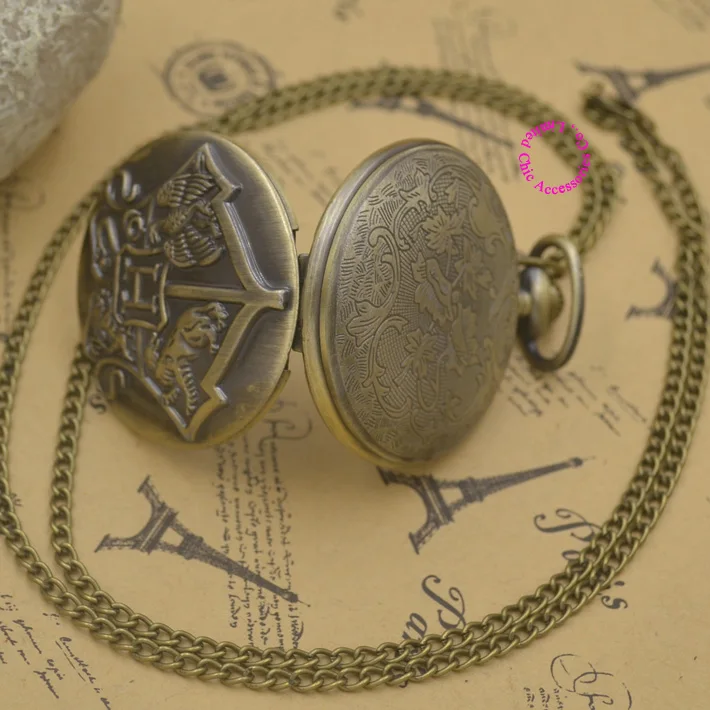 Школьный значок Хогвартс карманные часы кварцевые H fob мужские с цепочкой на