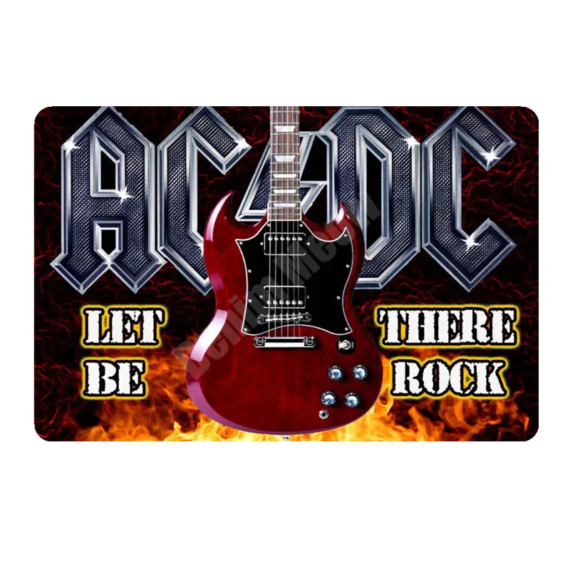 F 20x30 см ACDC винтажные металлические жестяные вывески для бара, кафе, паба, казино, домашний декор, тарелки в стиле ретро, музыкальная доска, художественный плакат, рок наклейки на стену N264 - Цвет: F
