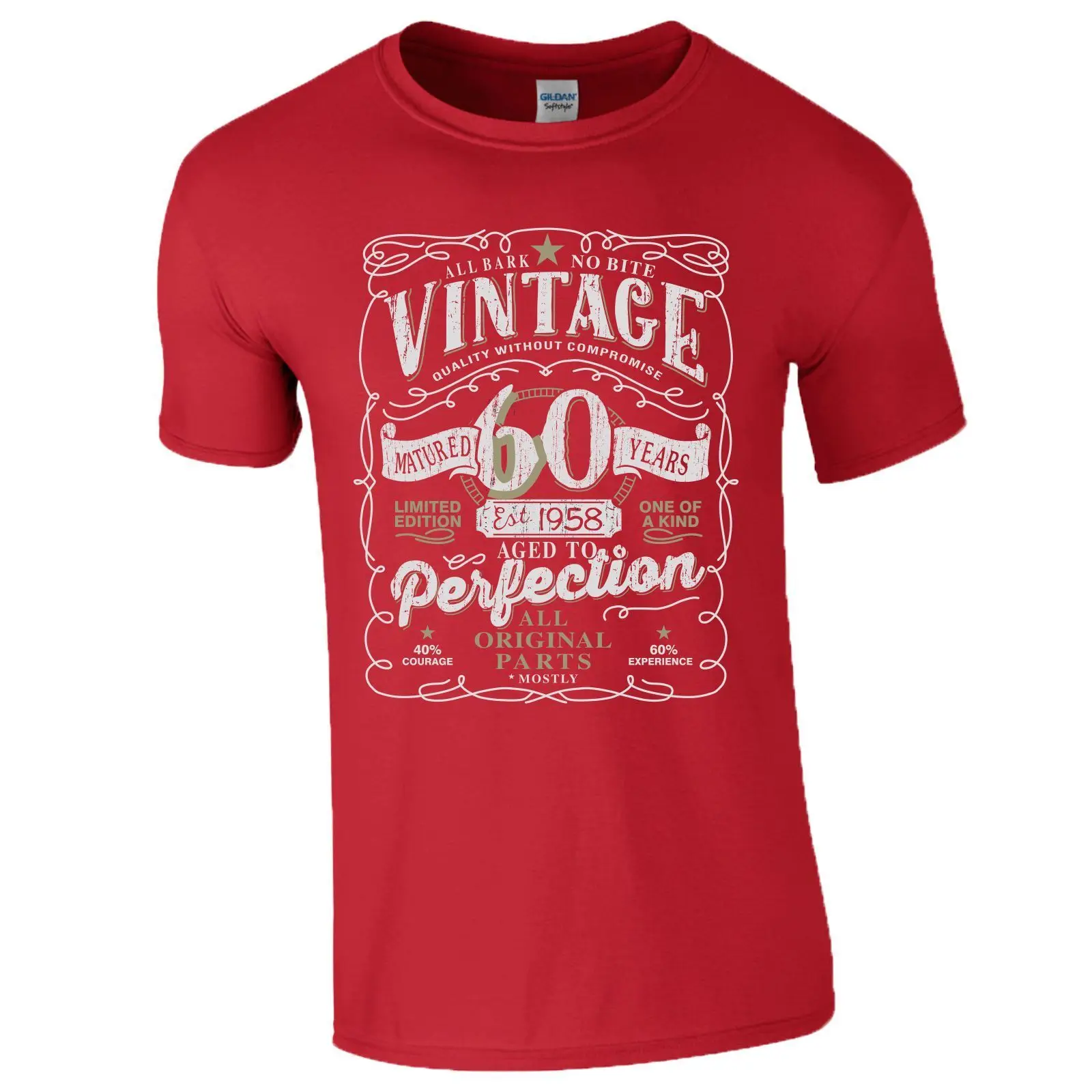 60th Birthday Gift T Shirt Made In 1958 Original Parts 60 Years Mens Ladies Top Fashion Summer Paried Tshirts Tops Tshirt Homme | Мужская
