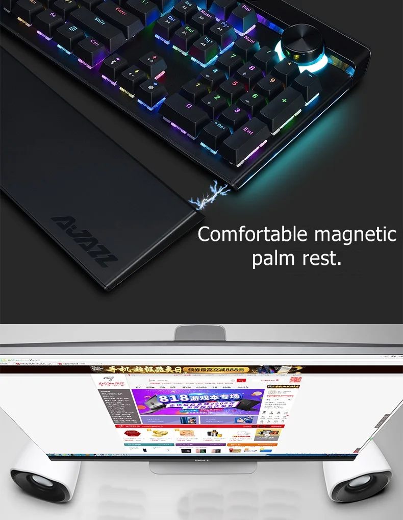 A-jazz AK45 111 ключ RGB полная версия USB Проводная Механическая клавиатура Черный Коричневый Красный Белый Коробка Механическая ось с двумя режимами ручки