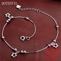new arrivals 100 sterling silver anklet woman charm 6mm star 925 silver fashion anklet luxury brand jewelry