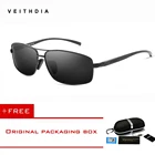 Мужские солнцезащитные очки VEITHDIA, поляризованные солнцезащитные очки в алюминиево-магниевой золотой оправе, аксессуары для вождения автомобиля