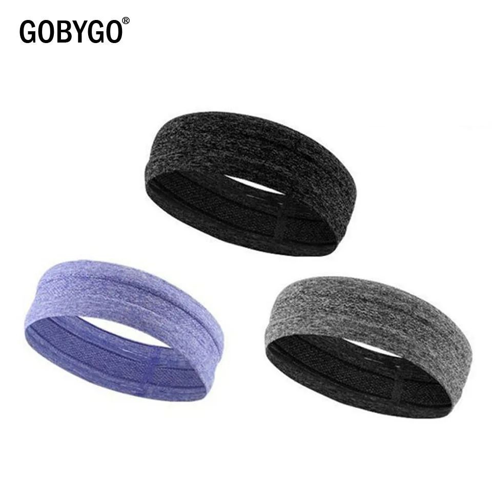 GOBYGO Elastic Sweatband Sports Gym Headband Anti-Slip Women Men Breathable Basketball Fitness Yoga Volleyball Cycling Hair Band | Спорт и