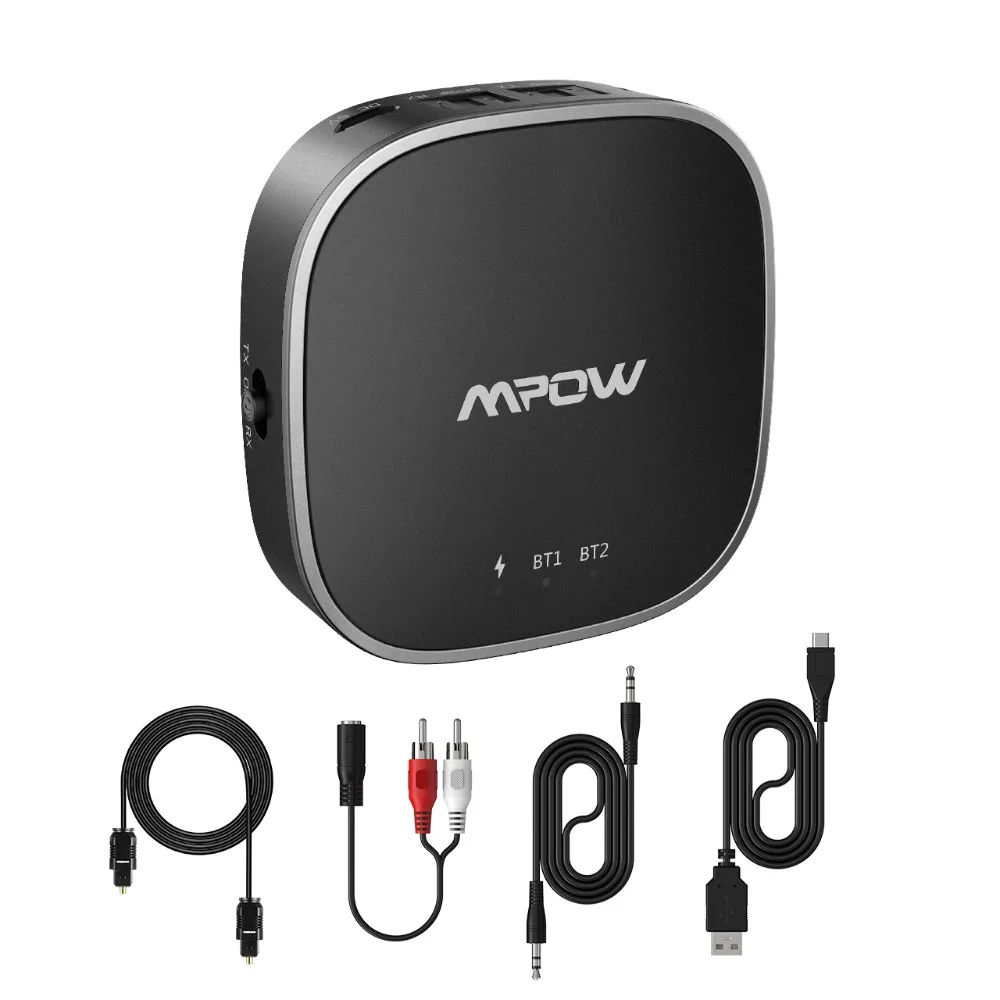 Mpow беспроводной адаптер APTX/APTX HD/APTX LL Bluetooth 5,0 передатчик приемник с цифровым оптическим Toslink и Aux кабель подключения