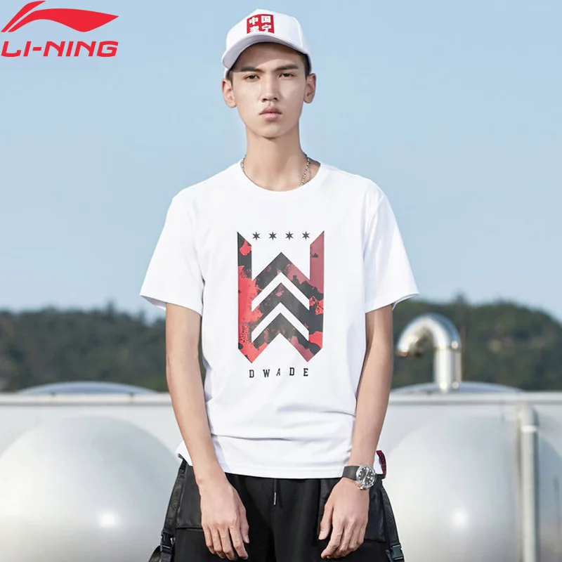 Li-Ning мужские баскетбольные майки с коротким рукавом 100% хлопок трикотажная