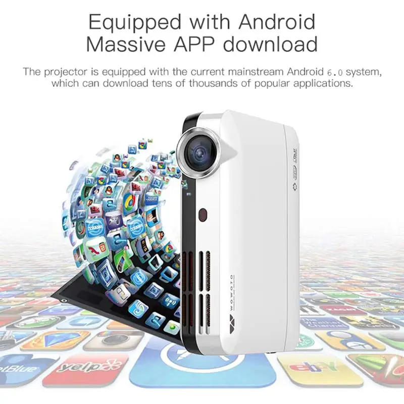 WOWOTO Wi Fi Bluetooth проектор Android 4K разрешение светодиодный DLP портативный HD для