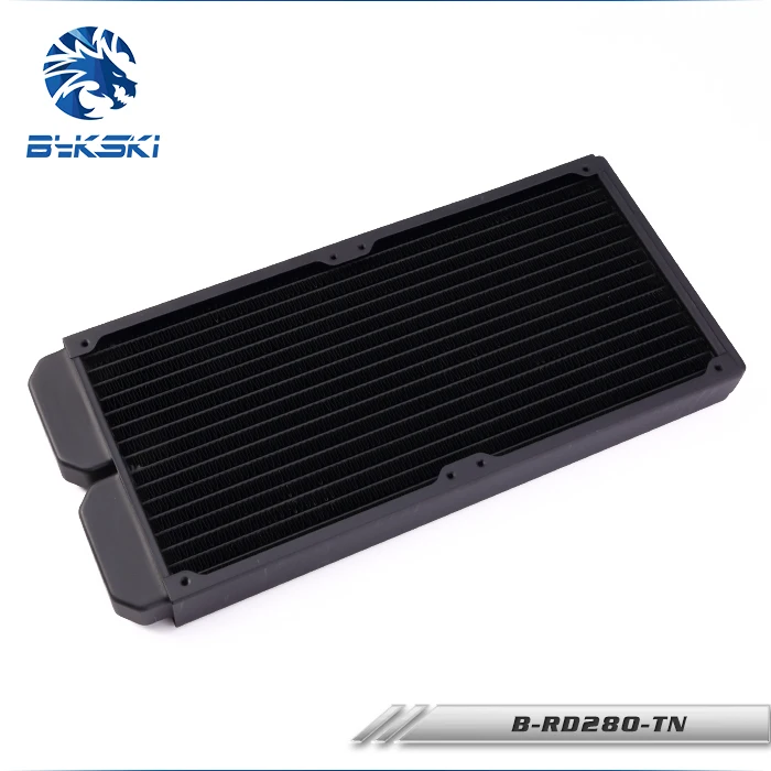 280mm radiator BYKSKI 28 мм Толстая медь+ латунь 280 мм компьютерный жидкостный теплообменник для 140 мм вентиляторов G1/4'' - Цвет лезвия: 280mm radiator