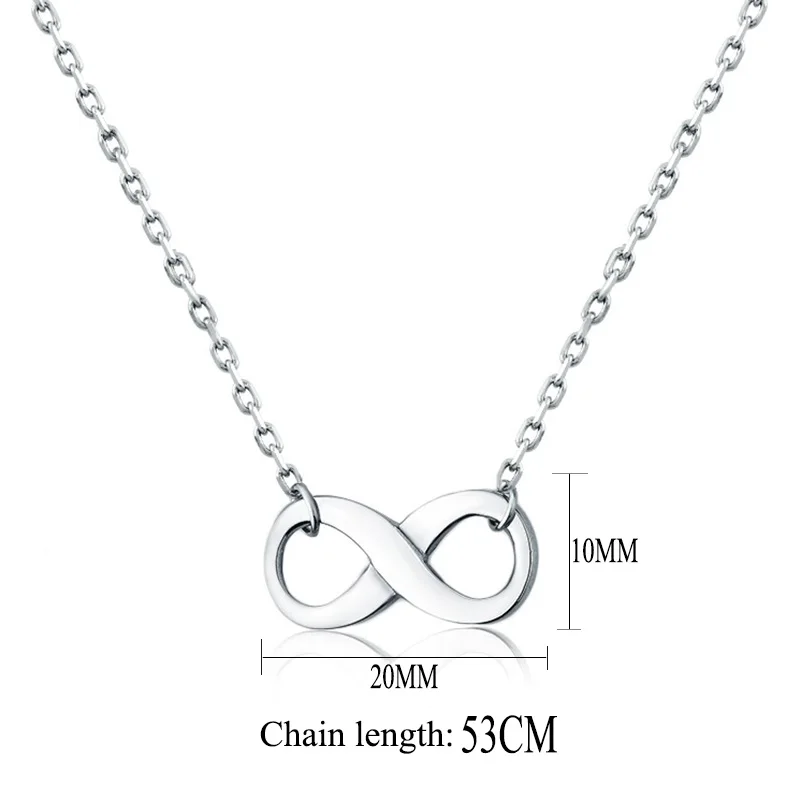 Милые женские из нержавеющей стали серебряные Простые бесконечные Подвески