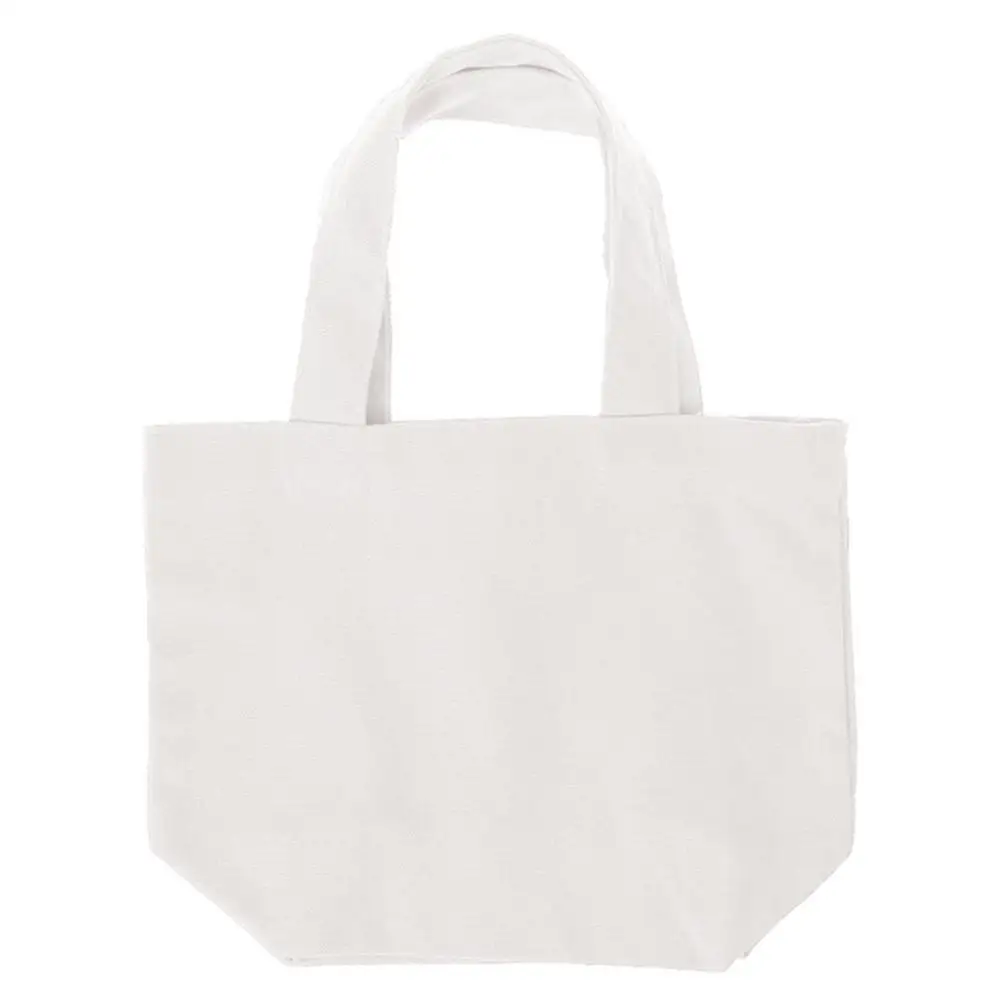 Белый THINKTHENDO Portable Cotton Canvas Tote Handbag Food Picnic Lunch Solid Color - Цвет: Белый