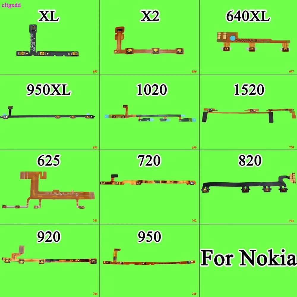 

Power Button Switch Volume Button Connector Mute On / Off Flex Cable For Nokia XL X2 640 950XL 1020 1520 625 720 820 920 950