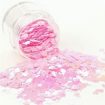 ab pink Ультратонкие блестящие пайетки для рукоделия в форме кролика, 4 мм, ПЭТ пайетки для маникюра, свадьбы, Рождества, конфетти, 8 г - Цвет: ab pink
