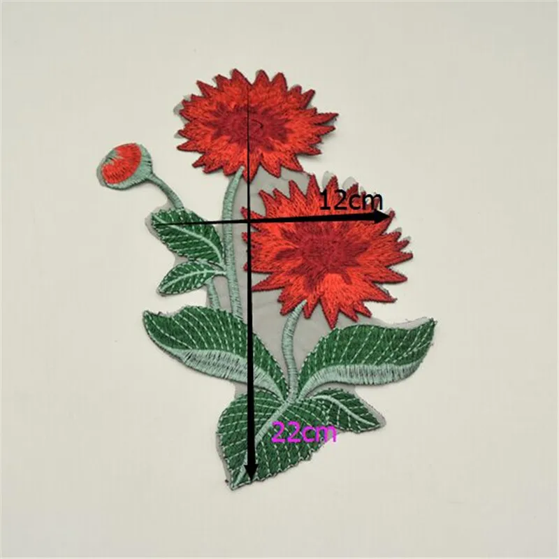 10 шт. красный кружева вышитые венеция африка нигерия цветок патчи для diy одежда