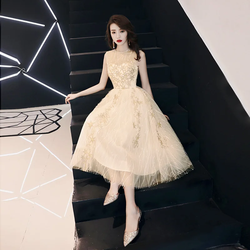 Vestidos De Gala, цвета шампанского, вырез лодочкой, длинный рукав, платье А-силуэта, платья для женщин, вечерние, длина до пола, платья для выпускного вечера размера плюс, E428