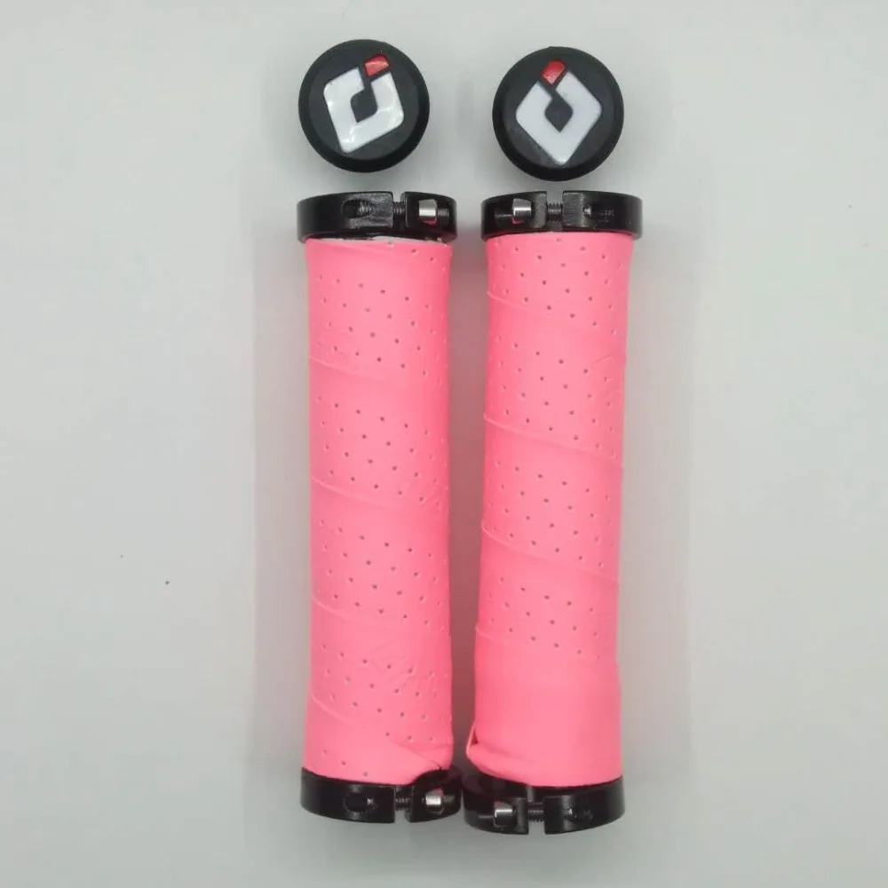 2019 NEW Unisex leather + PU silicone bicycle grip ultra light 96G road mountain MTB DH/FR/XC riding handle Cheap Colorful | Спорт и