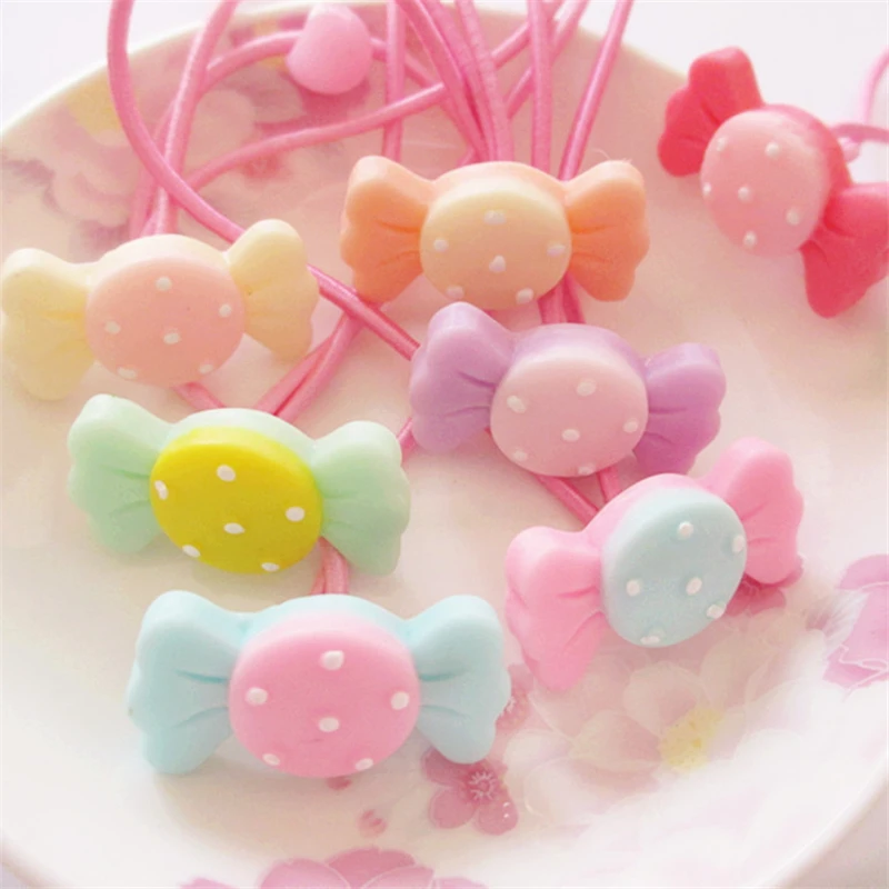

10Pcs/Lot Girl Elastic Hair Bands Scrunchies Flower Headband Bow Ring Girls Hair Accessories Headband Ribbon Ornaments Headdress