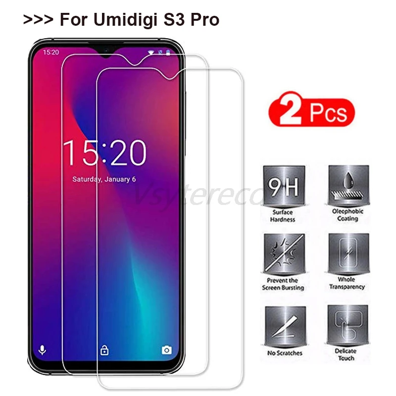 

Umidigi S3 Pro Tempered Glass 100% Good Quality 9H Screen Protector cover Protective Glass Film Accessories for Umidigi S3 Pro