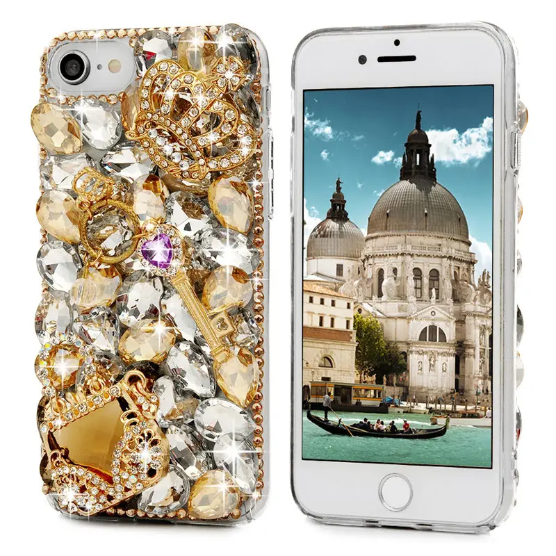 YOKIRIN 3D чехол со стразами и блестками крышка для iPhone 7 Bling Fox Crown Flower Elephant Fundas чехлы