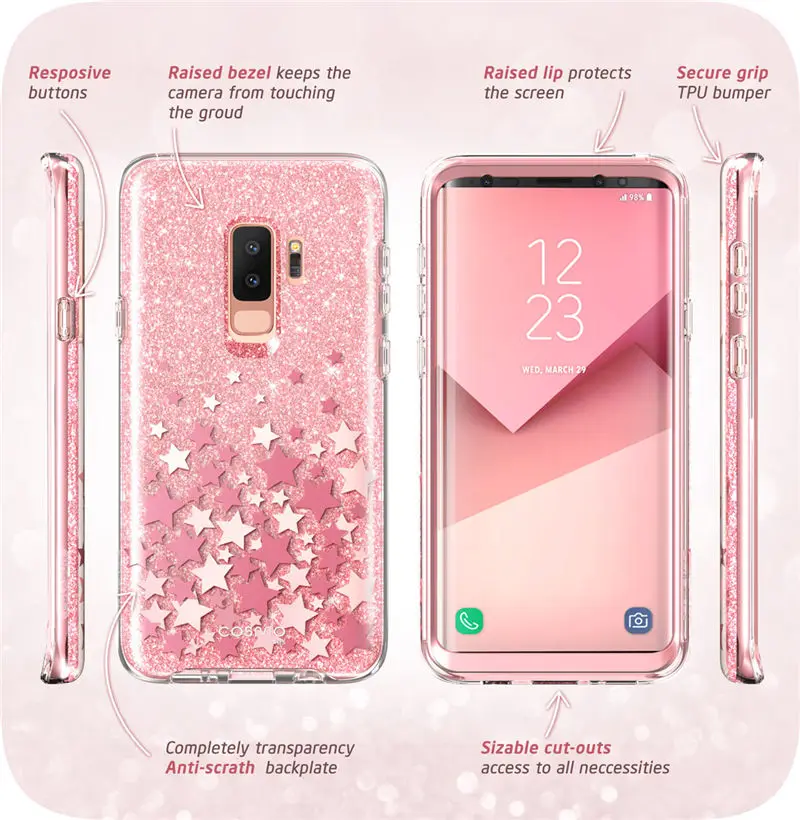 Чехол для samsung Galaxy S9 Чехол i-Blason Cosmo полный корпус блестящий Мраморный Бампер Защитный чехол со встроенной защитной пленкой
