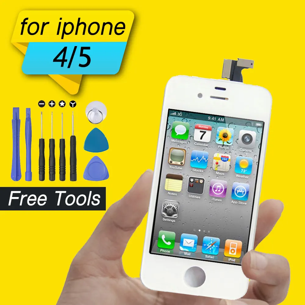 Высокое качество ЖК экран для iphone 4 4S с сенсорным дисплеем 5 дисплей 5c 5S дигитайзер