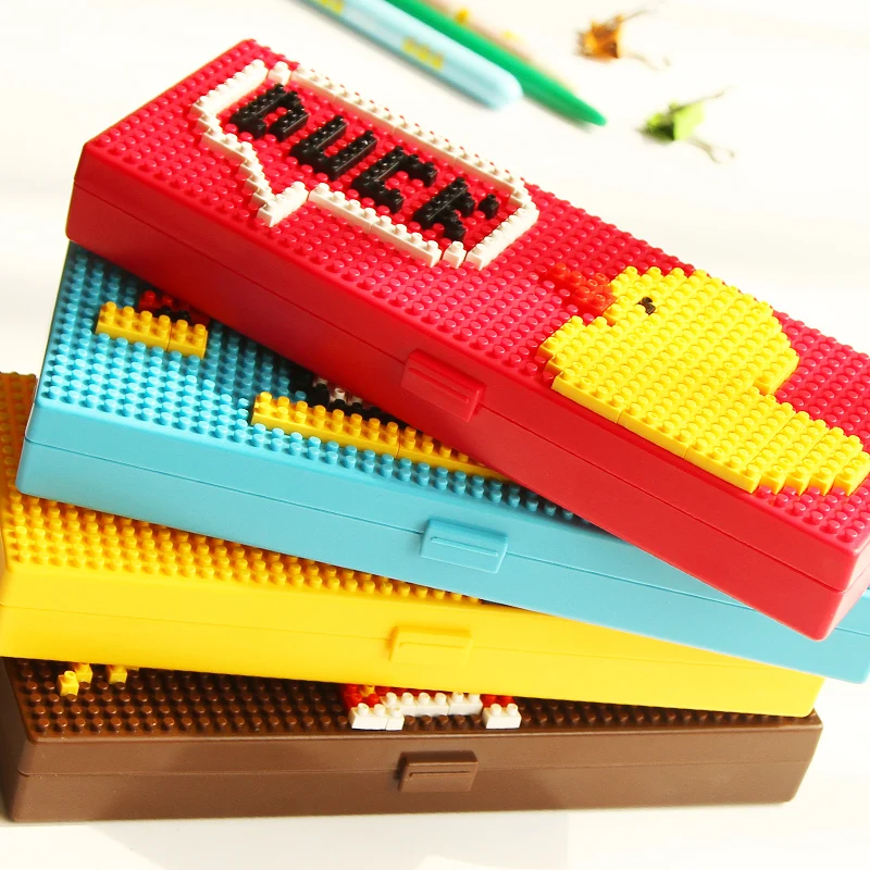 Дизайнерские строительные блоки мультяшная пластиковая коробка карандаш