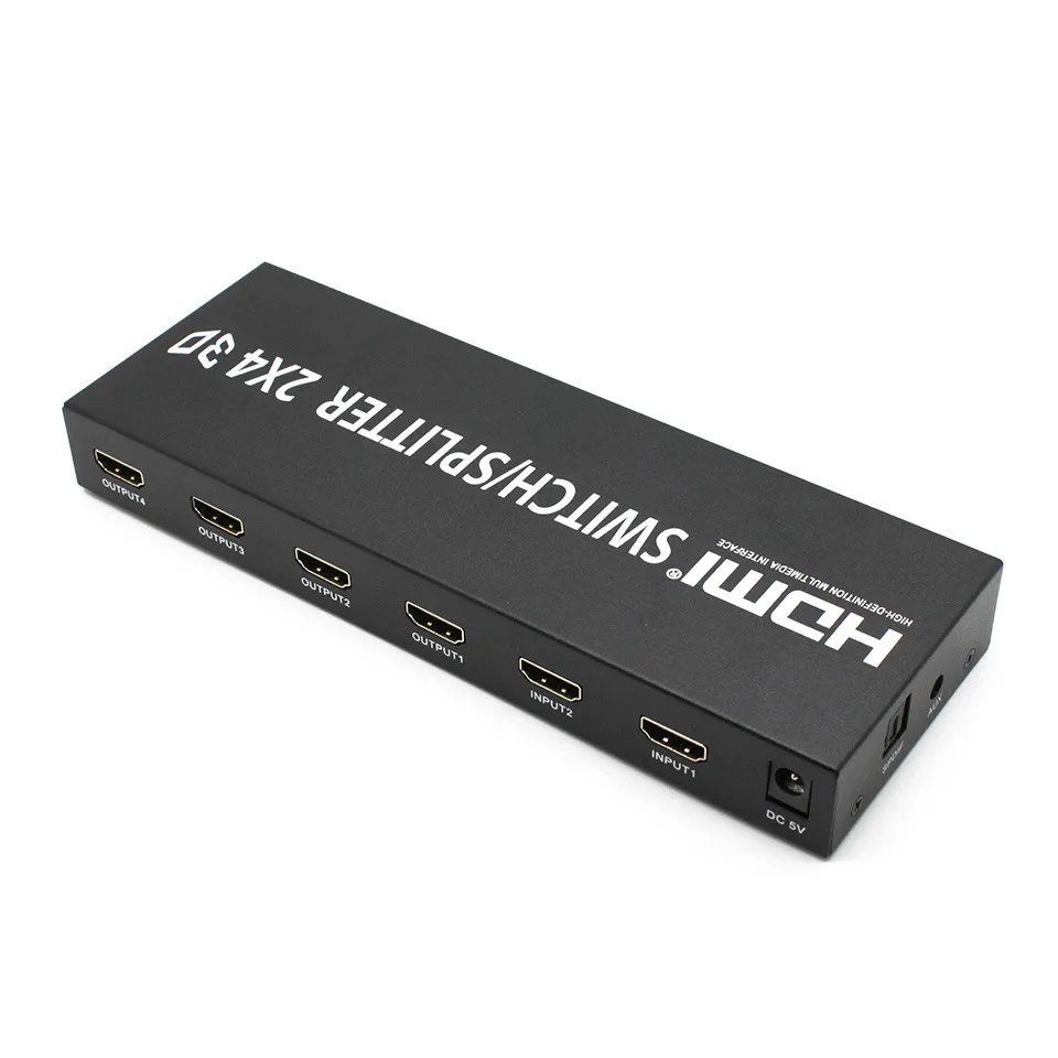 Матричный HDMI переключатель сплиттер Поддержка 2 компьютеров Поделиться 4 HDMI устройства поддержка s HDMI 3D 1080 p 4 K x 2 K