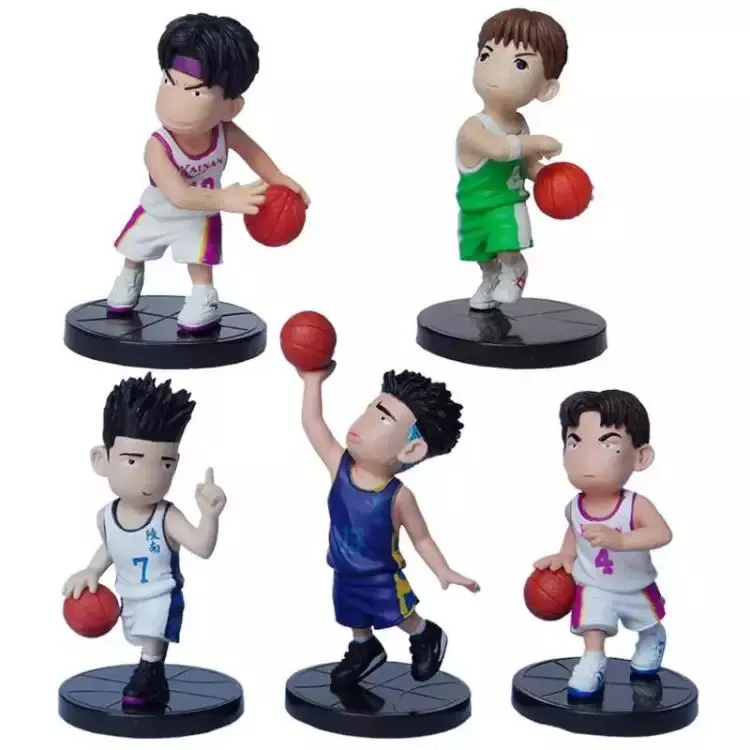 5 шт./лот Японии аниме 8 см Slam Dunk PVC Фигурки Баскетбол Sakuragi Hanamichi игрушки - Цвет: 1