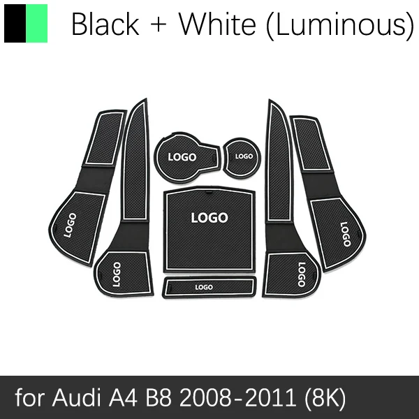 Противоскользящий резиновый подстаканник для Audi A4 B8 2008 2009 2010 2011 A4 8K RS4 S4 S line RS 4 аксессуары для салона автомобиля - Название цвета: White Black