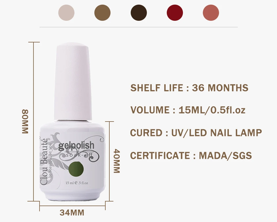 Clou Beaute Gellak UV 15 мл полуперманентный лак для ногтей гель основа и верхнее покрытие замочить от ногтей Живопись гель лак для ногтей