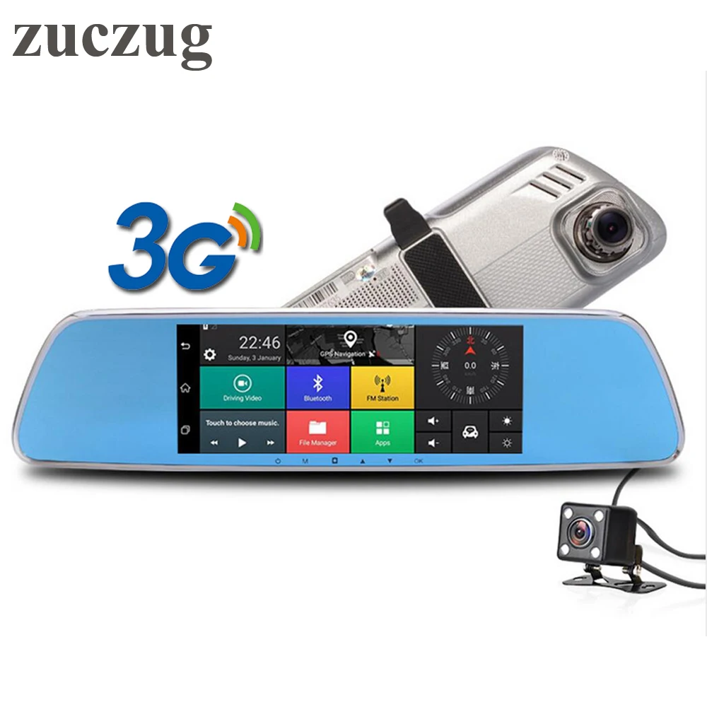 ZUCZUG 7 дюймов 3G сенсорный IPS Автомобильный видеорегистратор камера зеркало