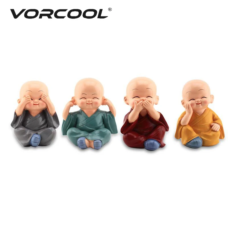 VORCOOL 4 шт. Маленький милый монах KongFu украшение для салона автомобиля дома