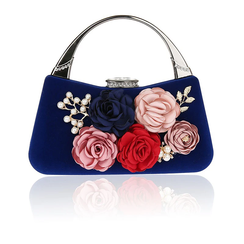 Women Handmade Flower Evening Bags Pearl Diamonds Luxury Brand Clutch Wallet Wedding Purse Party Dinner | Багаж и сумки