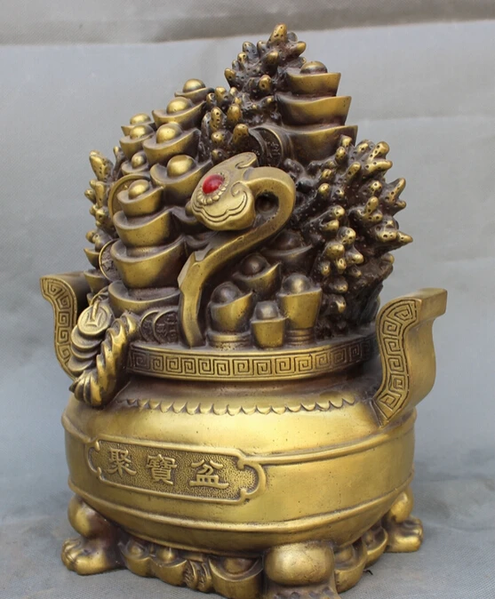 Песня voge Gem S5540 12 &quotНародная китайская Бронзовый Богатство Yuanbao Монета жуй статуя