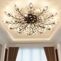 modern nordic k9 crystal led ceiling lights fixture gold black home lamps for living room bedroom kitchen bathroom