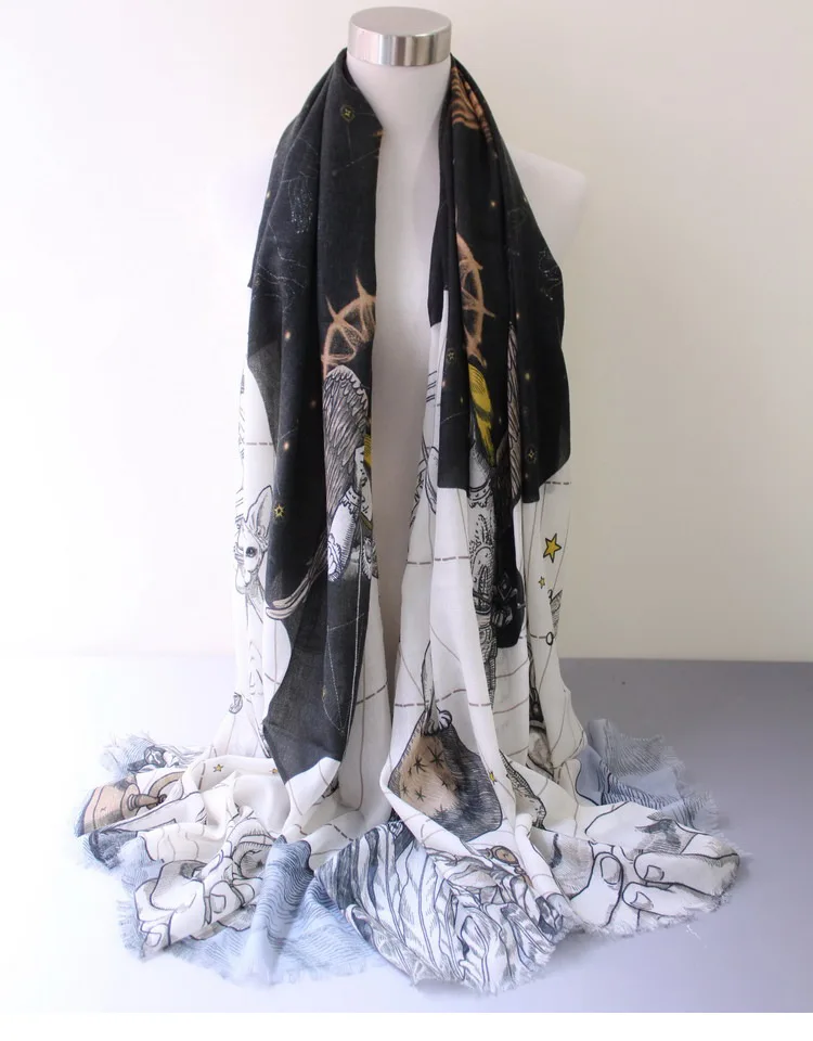 

pure cashmere women flowers geometry painting print scarf shawl pashmina 100x200cm multiple color wholesale retail