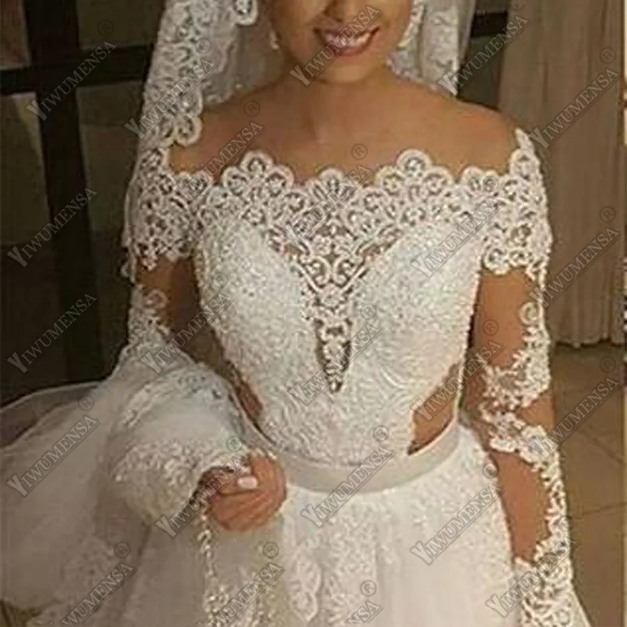 Vestido De Noiva свадебное платье из тюля с длинными рукавами 2018 сексуальное вечернее