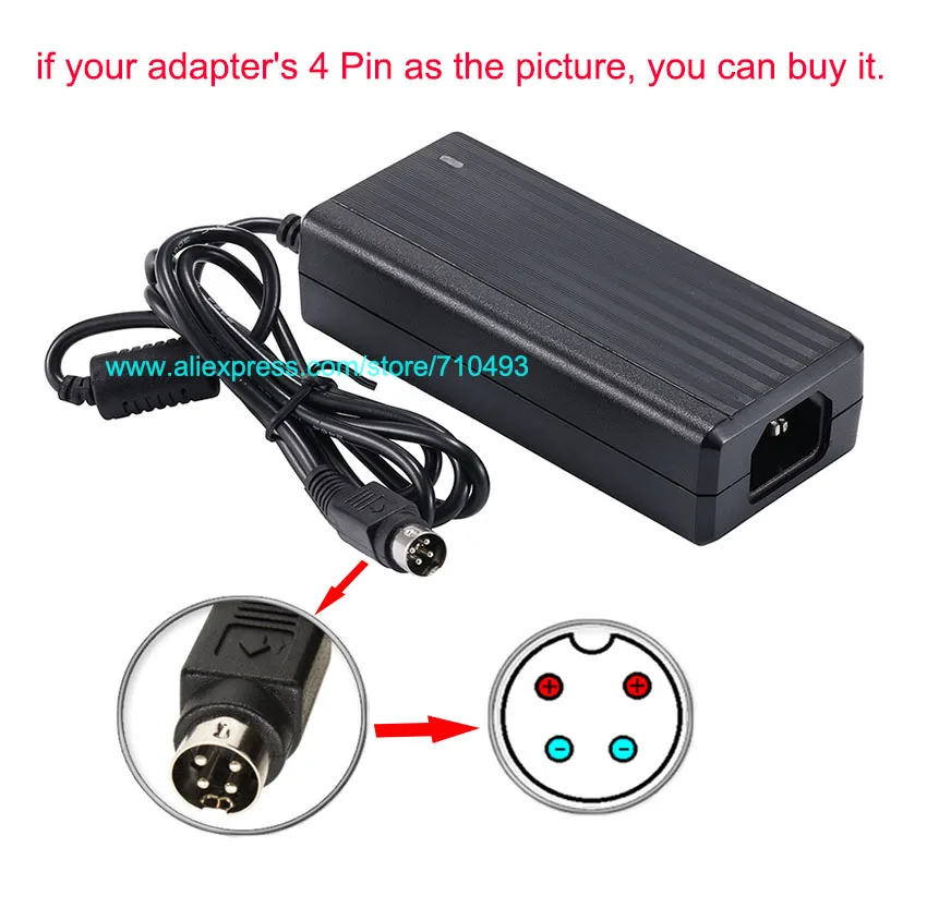AC 100 240 В в DC 12 6A 4 контактный адаптер питания зарядное устройство 60 Вт 4Pin для ЖК