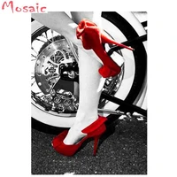 diy square diamond painting diamond mosaic red high heels home decoration people painting giving love unique gift