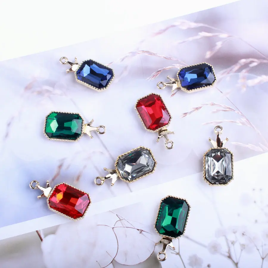 

10PCS/Lot 16*32MM Imitation Pineapple Shape Crystal Necklace Enamel Pendant Charm Pendants for DIY Bracelet Necklace