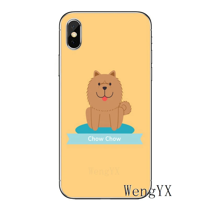 Роскошный мягкий чехол для телефона из ТПУ для Apple iPhone 8 7 plus 6s 6 plus X XR XS Max SE 5S 5c 5 4S 4 - Цвет: Chow-Chow-A-04