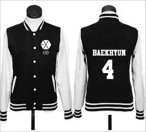 2016 new EXO Fleece Hoodies fashion clothing cotton jacket baseball uniform game | Женская одежда