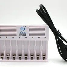 8 ports channels tanks1.2v Ni-MH and 1.6v NiZn aa aaa Rechargeable BATTERY CHARGER