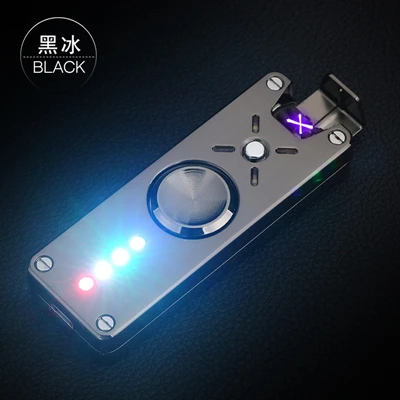Непоседа Спиннер светильник er Dual Arc электронная USB Зажигалка светодиодный светильник Marquee дизайн ветрозащитный двойной дуги сигарета курительный инструмент - Цвет: Black