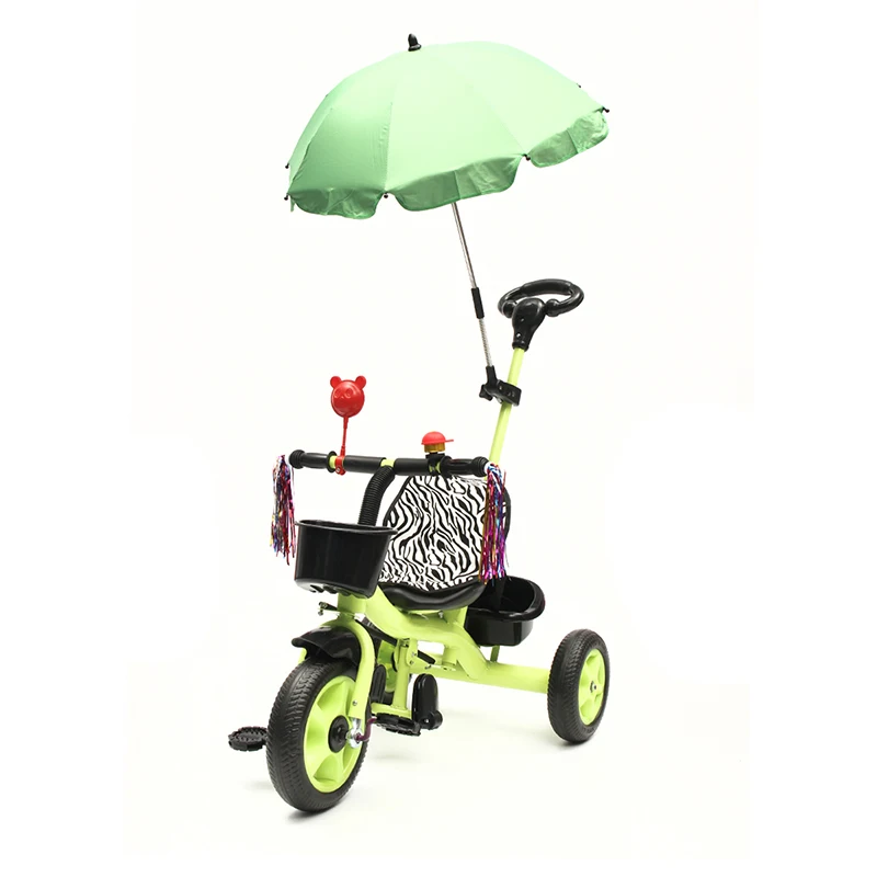 Baby Kids Toddler Trike Parent Handle Push Along TricycleDIY Bicycle Bike Walker New Infant Gift Indoor Outdoor With Umbrella