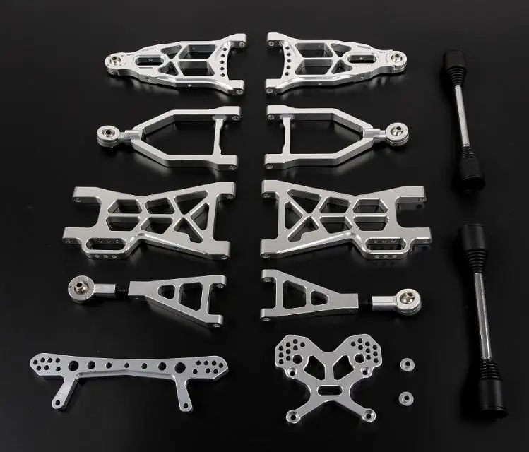 Алюминиевый Расширенный передний и задний комплект A-Arm с ЧПУ для 1/5 HPI KM Rovan Baja 5B 5T
