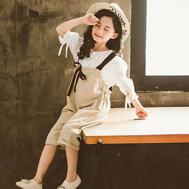 Комплект детской одежды для девочек летний костюм одежда с круглым вырезом детей