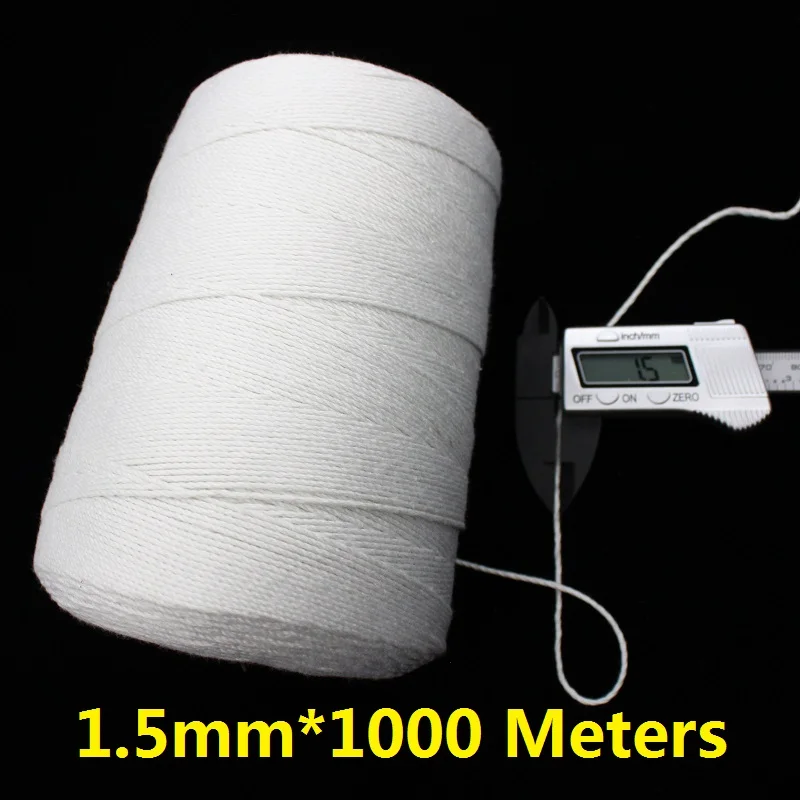 

1.5mm*1000 Meters Cotton Rope 3 Strands Cord For DIY Handmade Garment Tag Accessory Craft Decorate