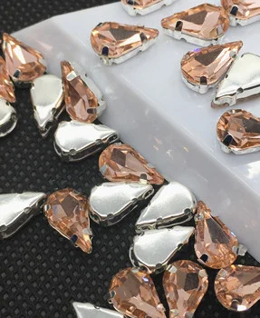 lt peach TopStone 5x8 6x10 мм 8x13 мм каплевидные пришивные стразы из стекла высокого качества с кристаллами - Цвет: lt peach