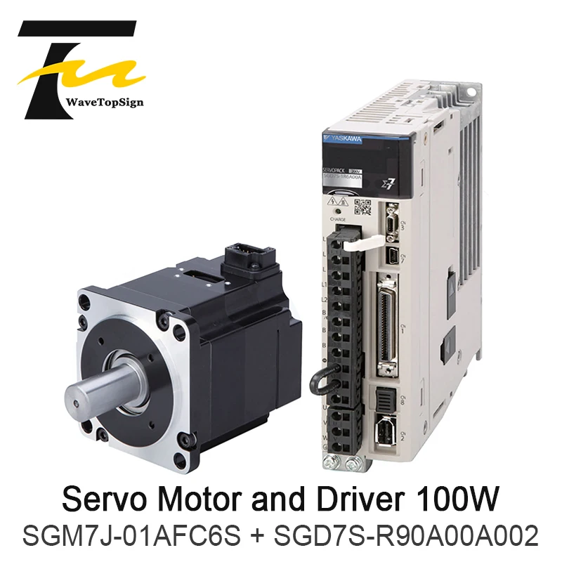 YASKAWA 100 Вт Серводвигатель SGM7J 01AFC6S + Драйвер SGD7S R90A00A002 соединительный кабель 5
