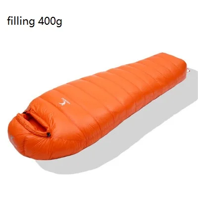 orange 400g Сверхлегкий спальный мешок, спальный мешок для кемпинга, зимний осенний спальный мешок для мумии, вакуумный спальный мешок для кемпинга, аксессуары для кемпинга - Цвет: orange 400g